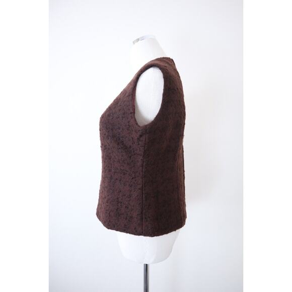 NWT Vintage 1950s Wooly Shell Top Sleeveless Brown Metal Zipper Back - Picture 6 of 12